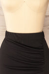 Yozgat Black Short Skirt w/ Asymmetrical Hem | La petite garçonne front close-up