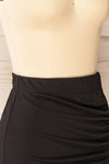 Yozgat Black Short Skirt w/ Asymmetrical Hem | La petite garçonne side close-up