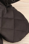 Yugawara Black Quilted Mittens w/ Faux Fur Trim | La petite garçonne close-up