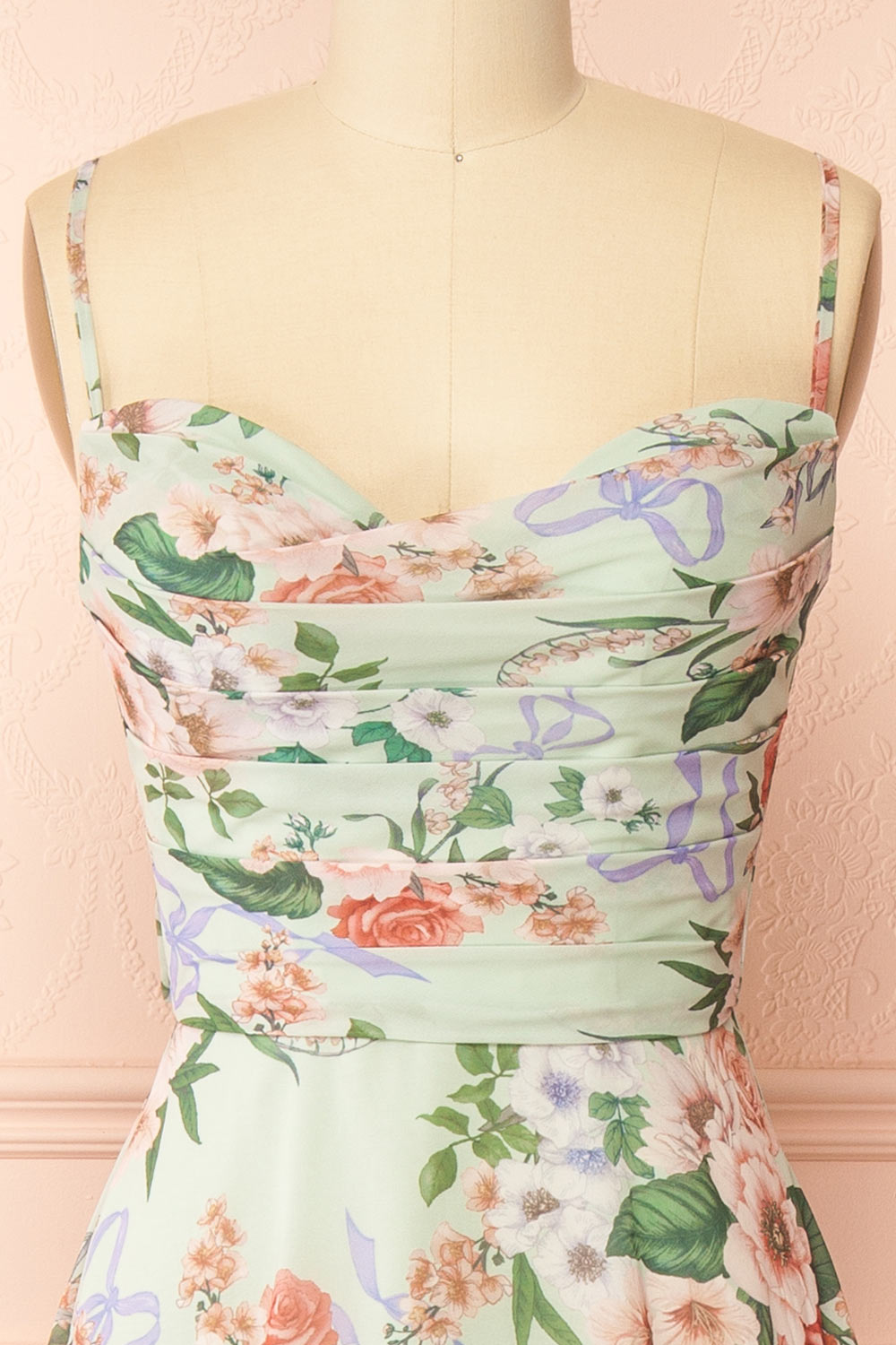 Yujun Maxi Floral Dress with Sweetheart Neckline | Boutique 1861 straps