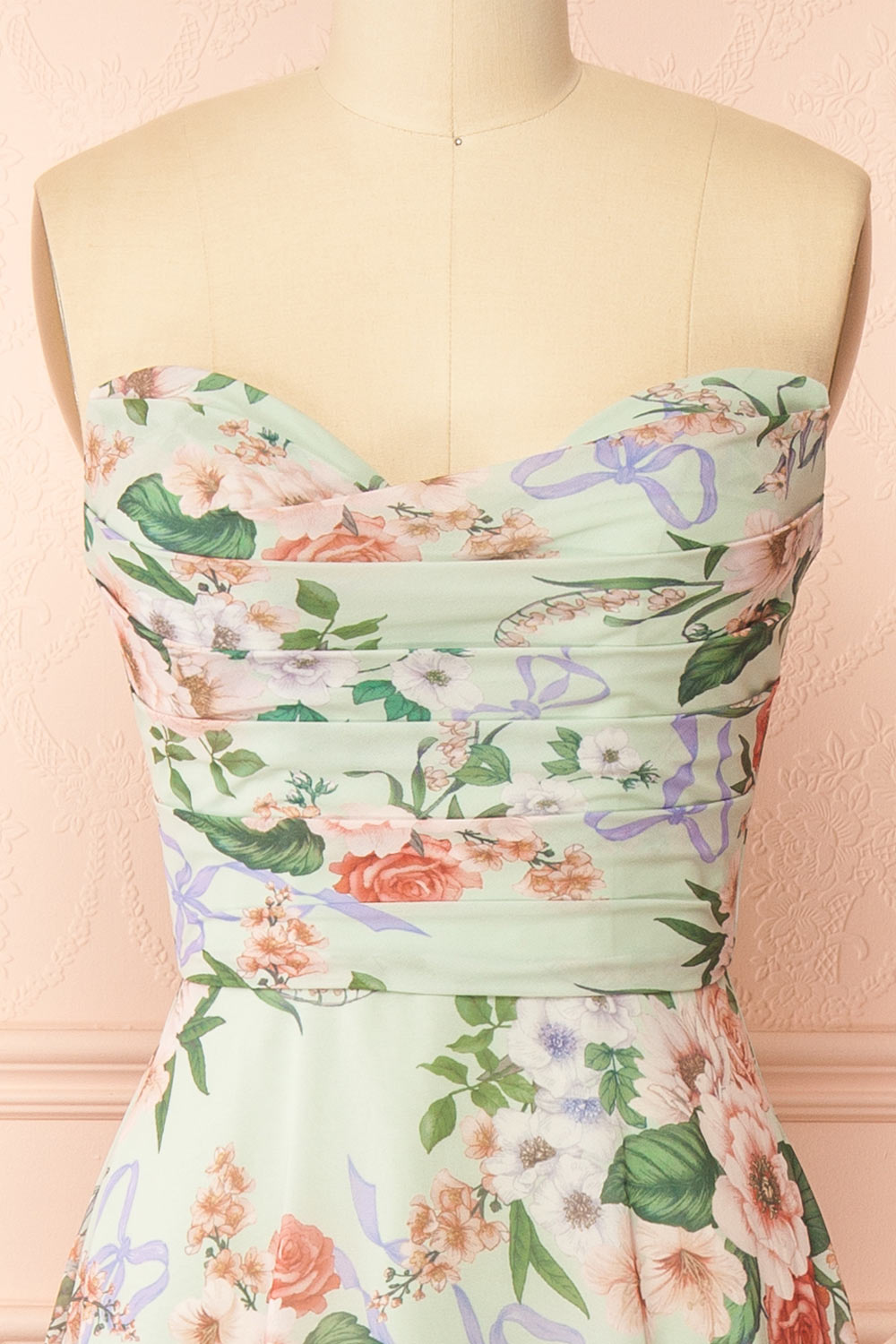 Yujun Maxi Floral Dress with Sweetheart Neckline | Boutique 1861 front