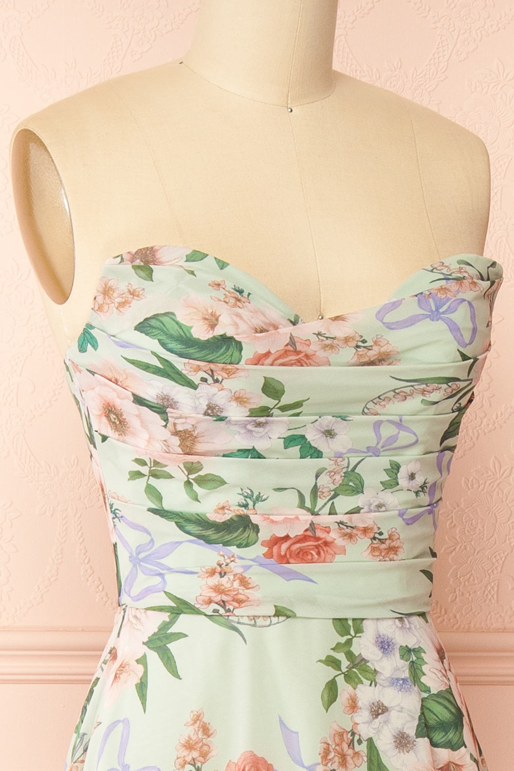 Yujun Maxi Floral Dress with Sweetheart Neckline | Boutique 1861 side