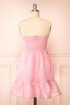 Yuka Short Pink Bustier Dress w/ Removable Straps | Boutique 1861 back view