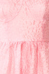 Yuka Short Pink Bustier Dress w/ Removable Straps | Boutique 1861 fabric
