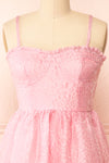 Yuka Short Pink Bustier Dress w/ Removable Straps | Boutique 1861 straps
