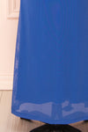 Yuqi Blue Maxi Dress w/ Lace-Up Details | Boutique 1861 bottom