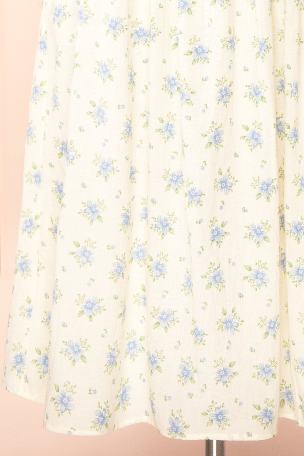 Yuriel Blue Floral A-Line Chiffon Midi Dress | Boutique 1861 bottom