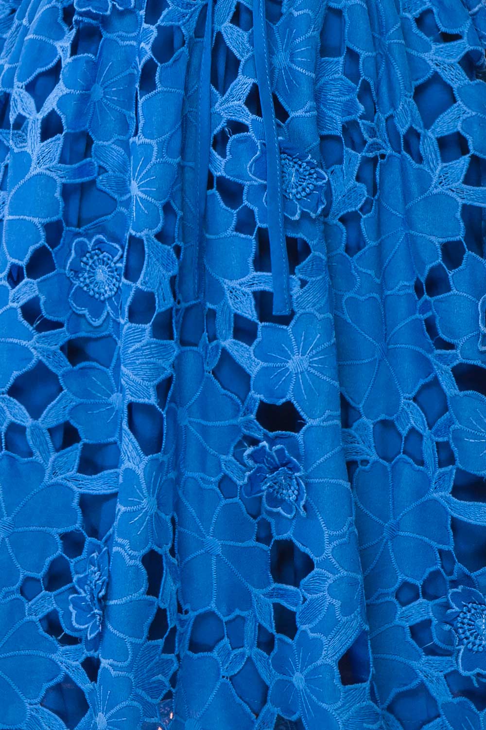 Yvette Short Blue A-Line Lace Dress | Boutique 1861 texture