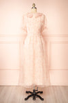 Zabelle Pink Organza Midi Dress w/ Peter Pan Collar | Boutique 1861  back view