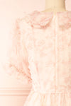 Zabelle Pink Organza Midi Dress w/ Peter Pan Collar | Boutique 1861  back