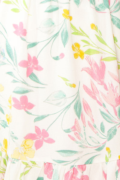 Zadie Floral Babydoll Dress w/ Sweetheart Neckline | Boutique 1861 fabric