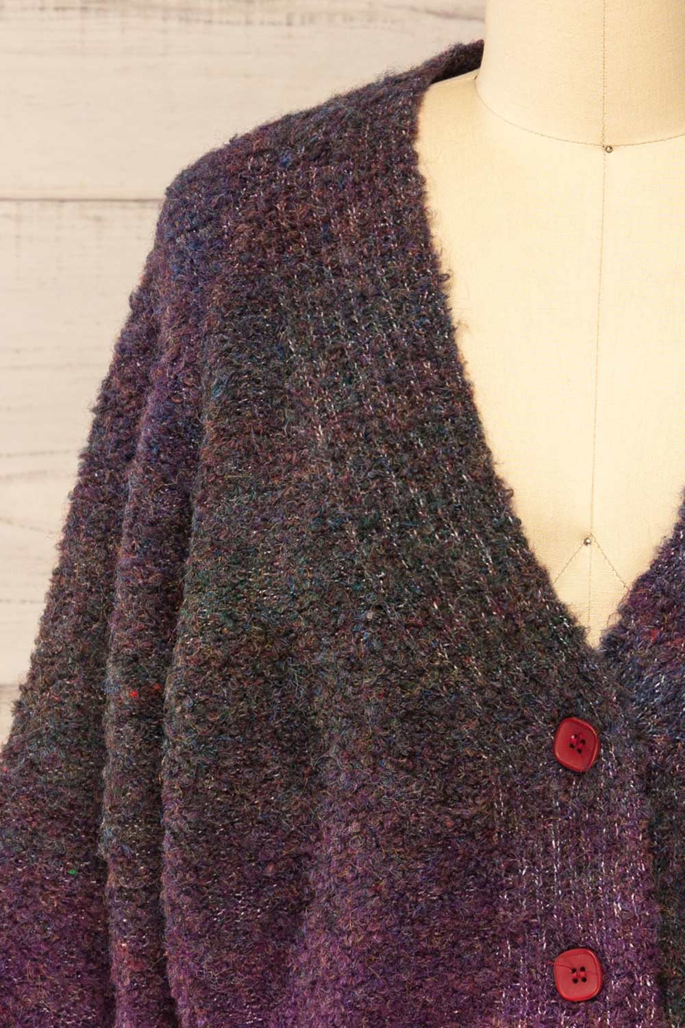 Zadigg Multicoloured Cardigan w/ Red Buttons | La petite garçonne front