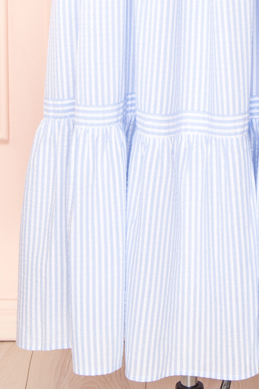 Zahia Blue Striped Maxi Dress w/ Puffy Sleeves | Boutique 1861 bottom 