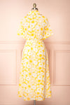 Zahrada Yellow Floral Midi Shirt Dress | Boutique 1861 back view