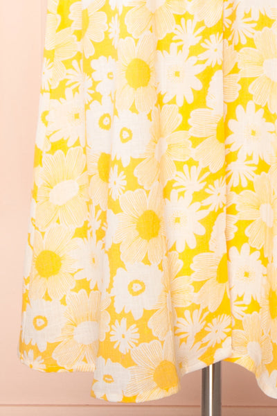 Zahrada Yellow Floral Midi Shirt Dress | Boutique 1861 bottom