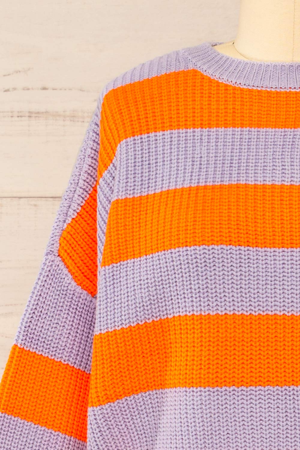 Zario Orange Stripped Oversized Knit Sweater | La petite garçonne front