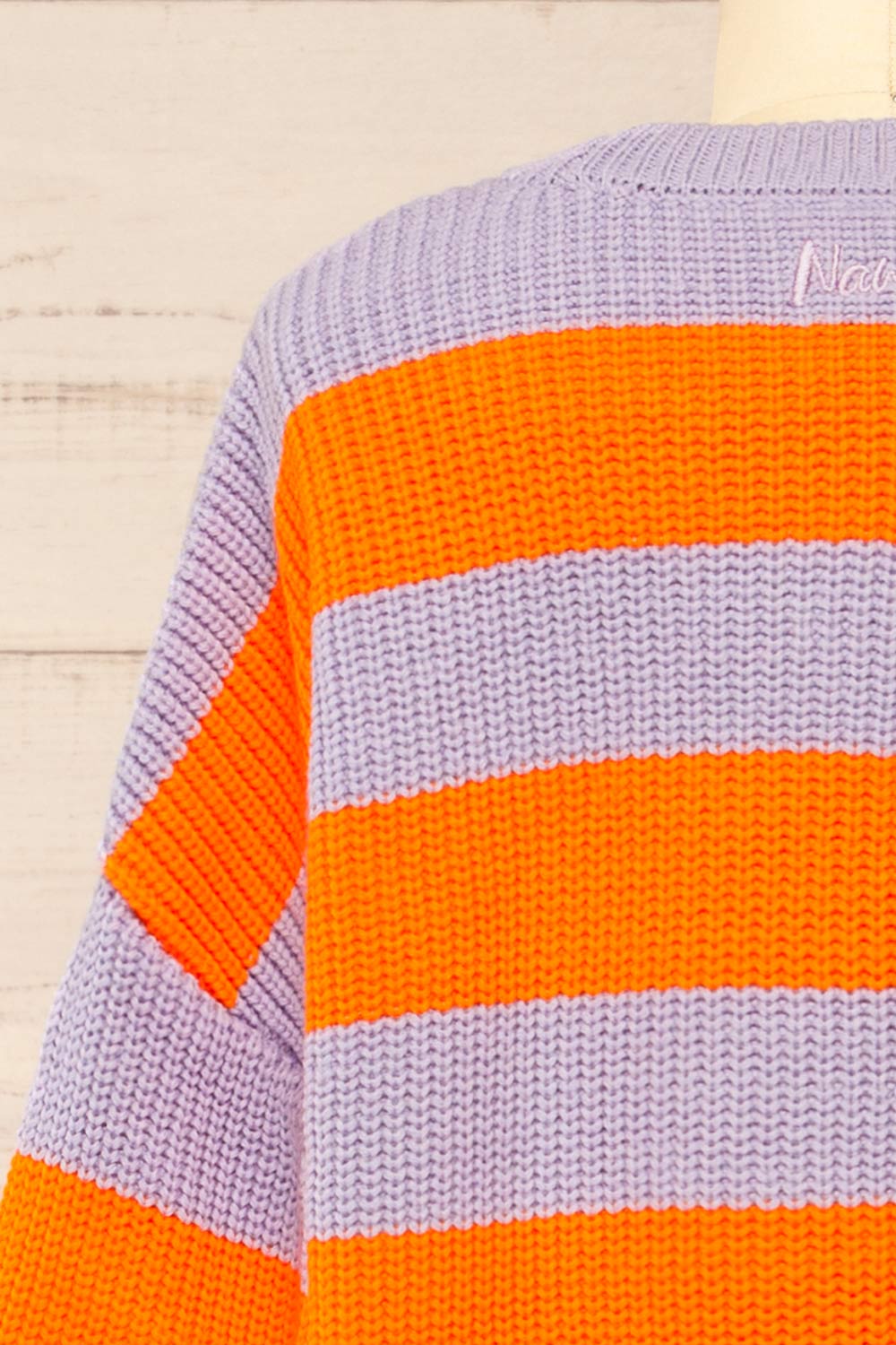 Zario Orange Stripped Oversized Knit Sweater | La petite garçonne back