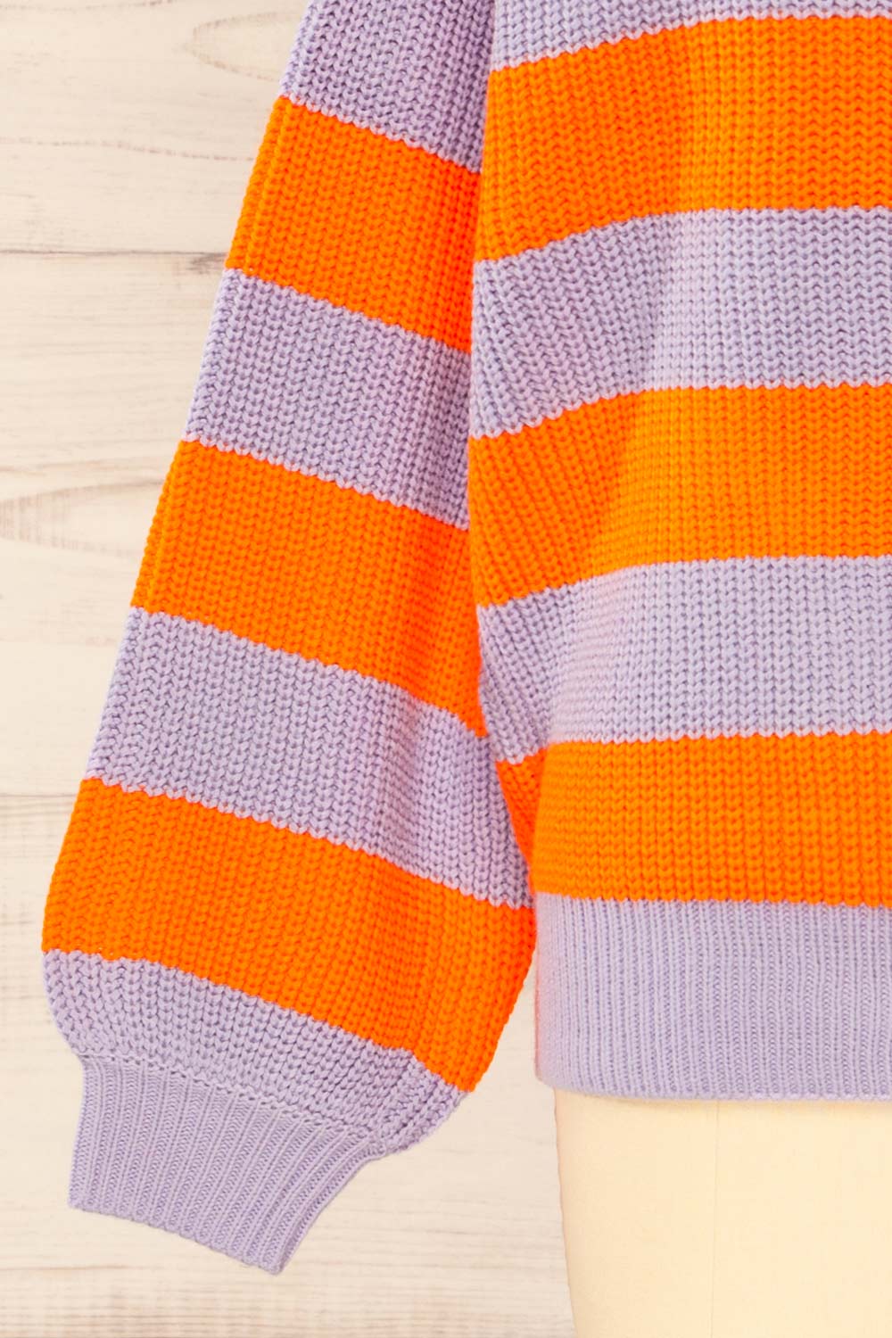 Zario Orange Stripped Oversized Knit Sweater | La petite garçonne bottom