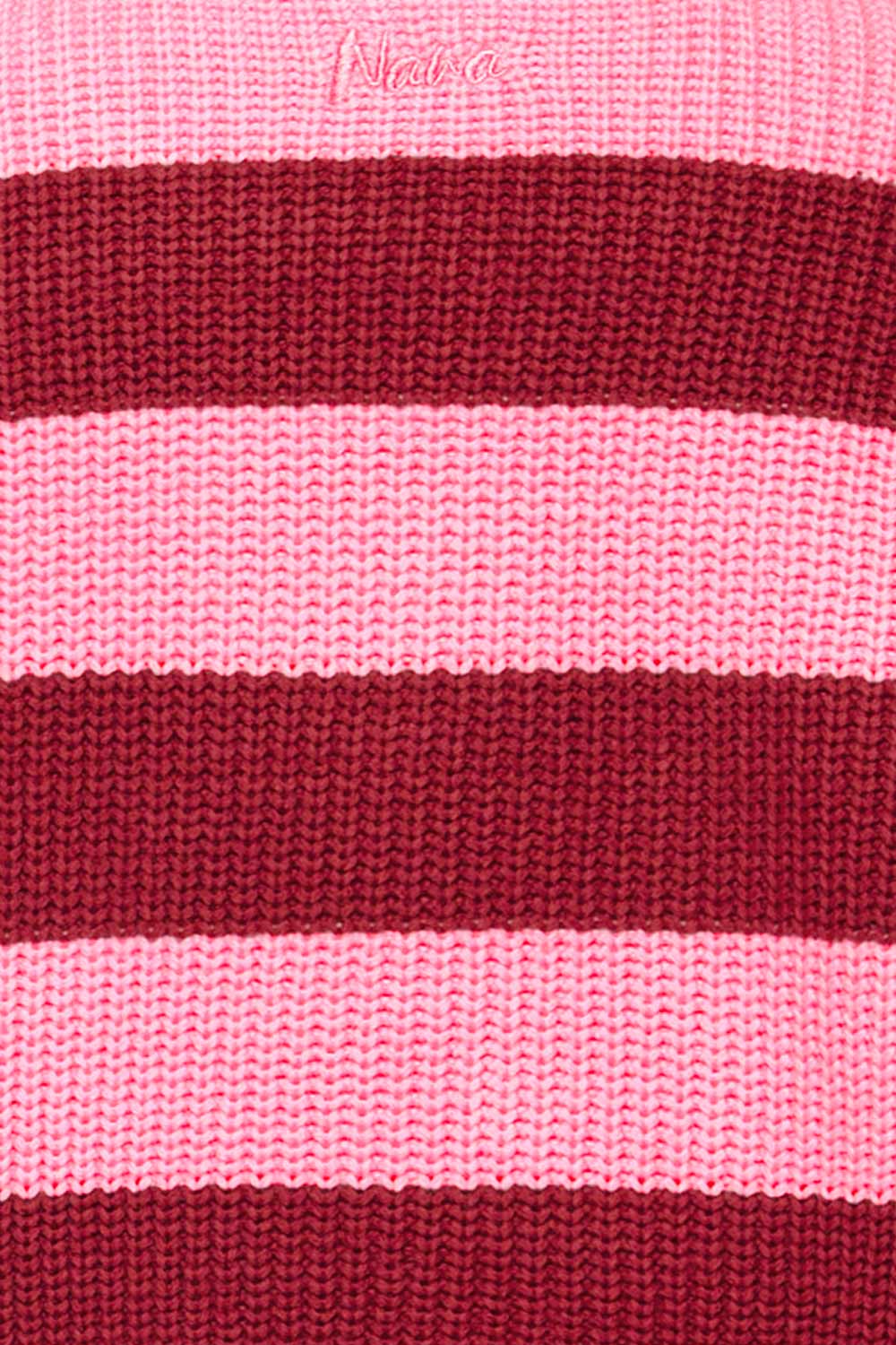 Zario Pink Stripped Oversized Knit Sweater | La petite garçonne fabric