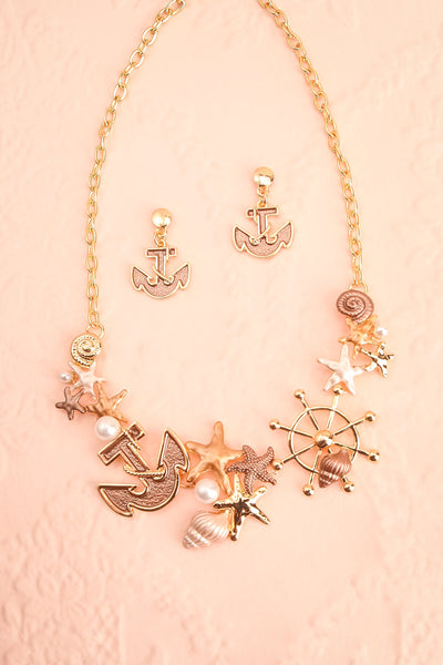Zayalie Nautical Necklace & Earrings Set | Boutique 1861  flat view