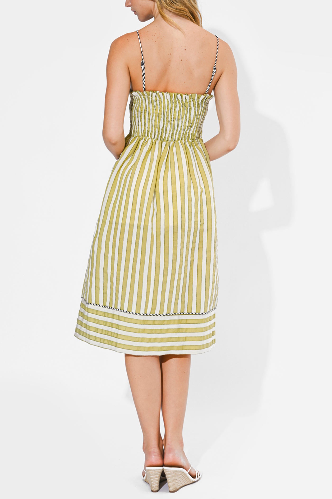 Zayan | Striped Midi Dress with Pockets