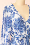 Zefira Short A-Line Floral Blue Dress | Boutique 1861 side