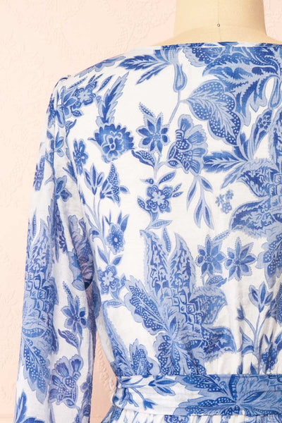Zefira Short A-Line Floral Blue Dress | Boutique 1861 back