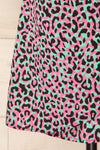 Zekia Pink Leopard Print Short Sleeve Wrap Dress | La petite garçonne bottom