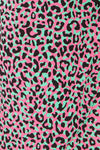 Zekia Pink Leopard Print Short Sleeve Wrap Dress | La petite garçonne fabric