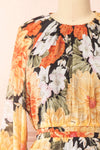 Zelaraine Short Floral Dress w/ Long Sleeves | Boutique 1861  front close-up