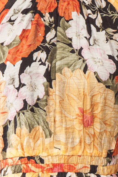 Zelaraine Short Floral Dress w/ Long Sleeves | Boutique 1861 fabric
