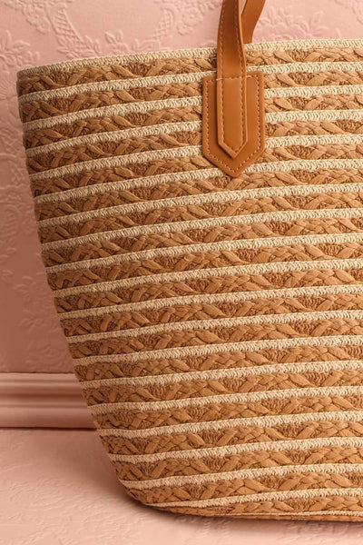 Zenaba Striped Straw Tote Bag | Boutique 1861 close-up