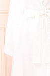 Zenaria White Linen Kimono w/ Ruffles | Boutique 1861 sleeve