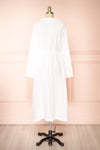 Zenaria White Linen Kimono w/ Ruffles | Boutique 1861 back view