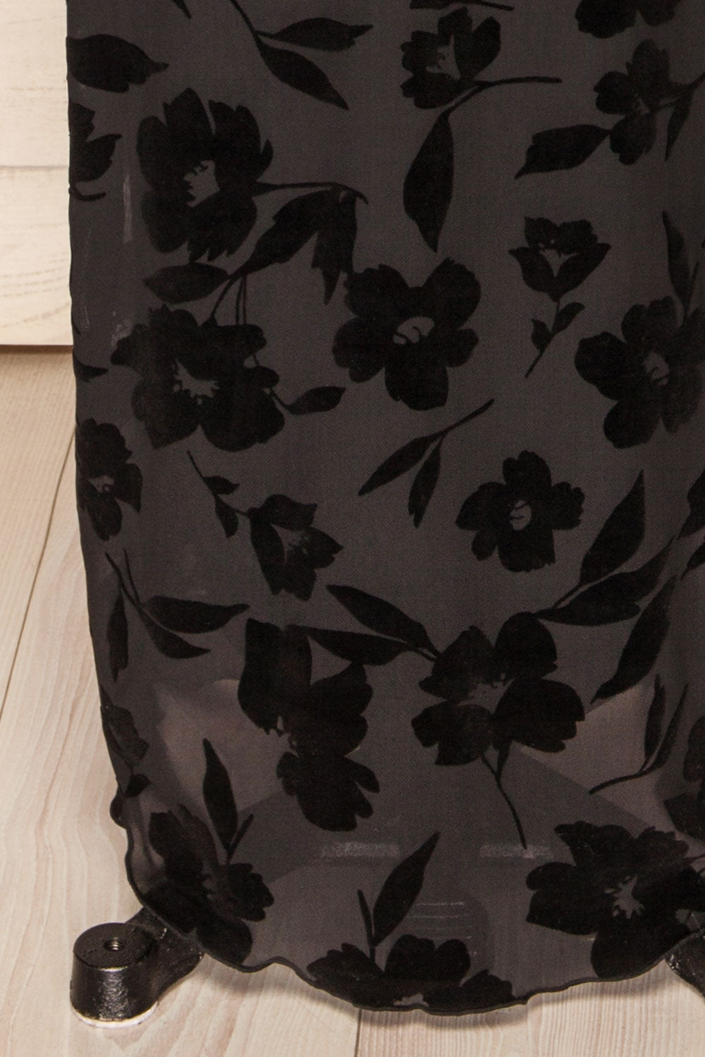 Zennor Black Mesh Floral Dress w/ Long Sleeves | La petite garçonne bottom
