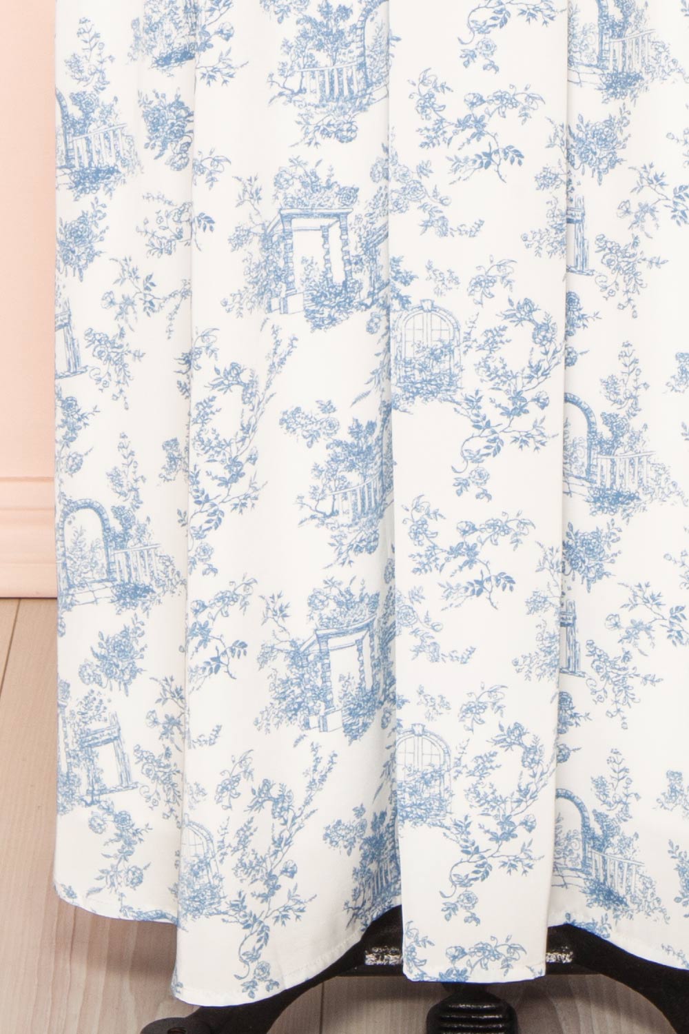 Zephyra Maxi White & Blue Patterned Dress | Boutique 1861 bottom 
