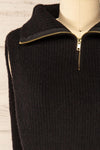 Zigong Black High Neck Collar w/ Zipper | La petite garçonne collar