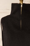 Zigong Black High Neck Collar w/ Zipper | La petite garçonne front close-up