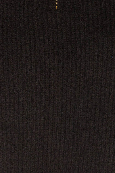 Zigong Black High Neck Collar w/ Zipper | La petite garçonne fabric