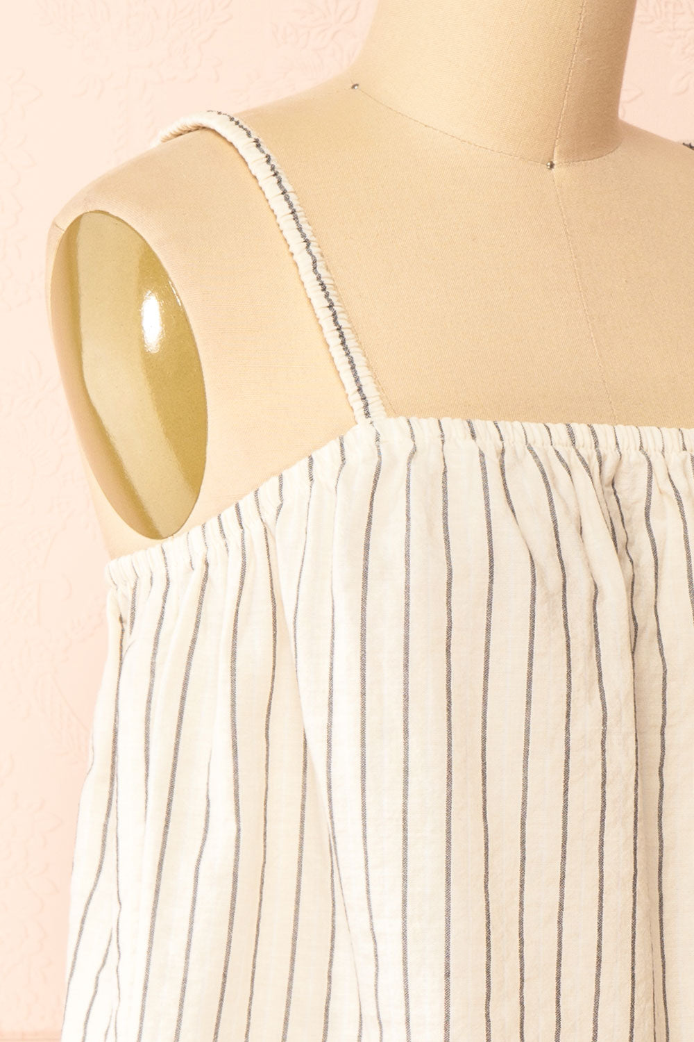 Zillah Ivory Striped Loose Tank Top | Boutique 1861 side