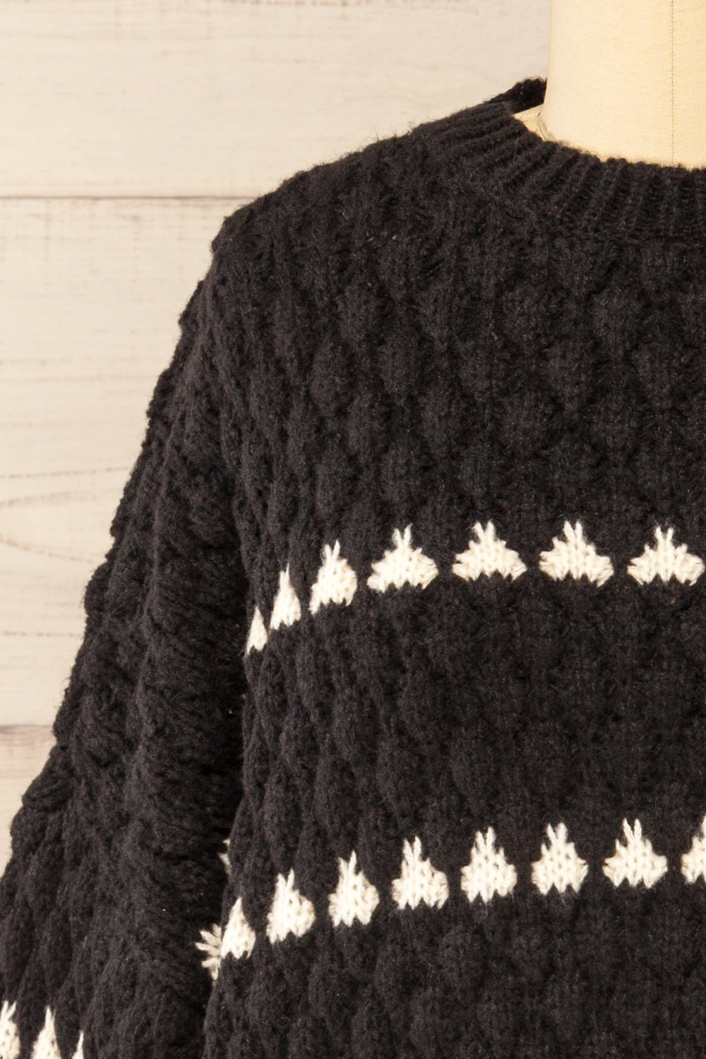 Zoar Black Overzised Knit Sweater | La petite garçonne front