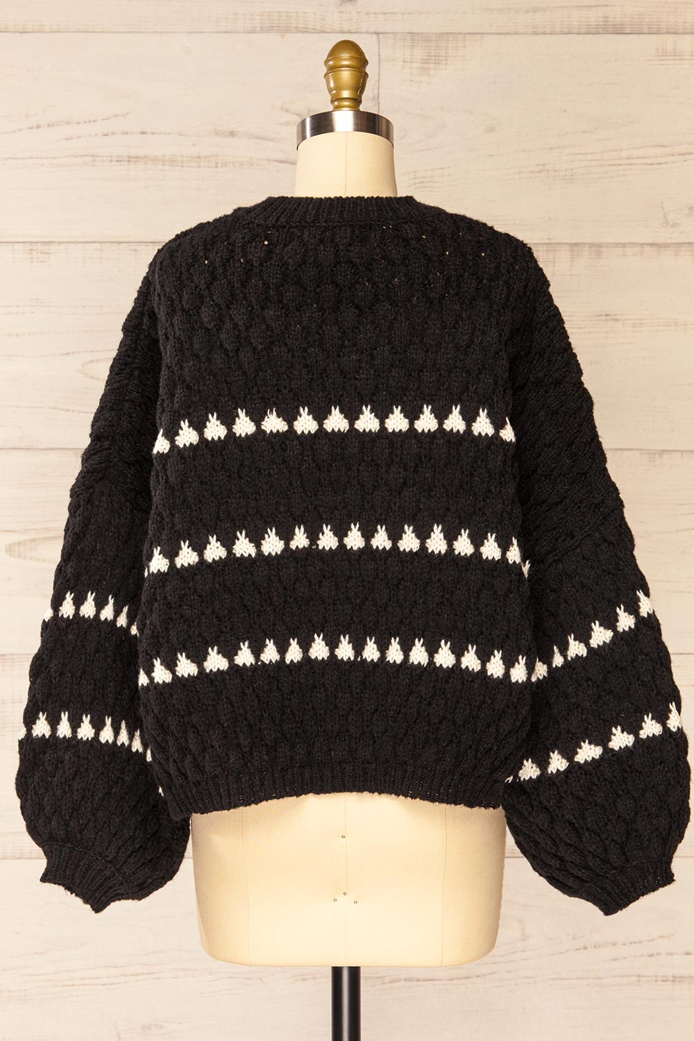 Zoar Black Overzised Knit Sweater | La petite garçonne back view