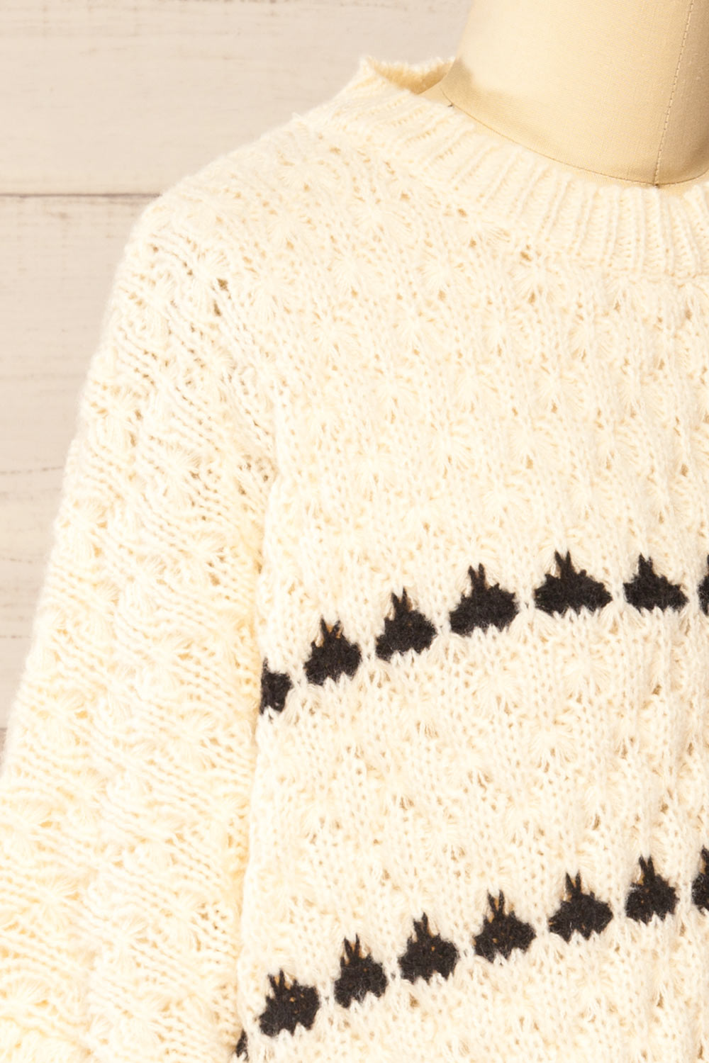 Zoar Ivory Overzised Knit Sweater | La petite garçonne side