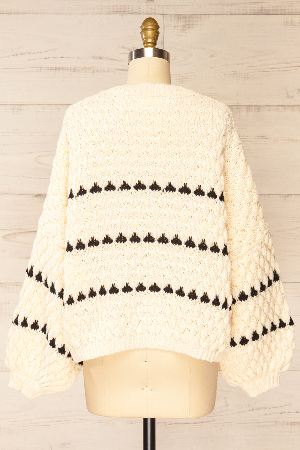 Zoar Ivory Overzised Knit Sweater | La petite garçonne back view