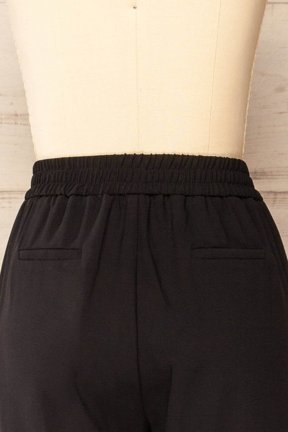 Zolani Black High-Waisted Pants w/ Elastic Waist | La petite garçonne back