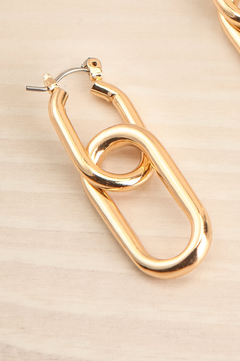 Zoor Gold Chain Link Pendant Earrings | La petite garçonne close-up