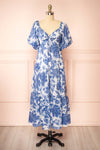 Zorabel Long A-Line Blue Floral Dress | Boutique 1861 front view