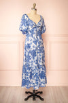 Zorabel Long A-Line Blue Floral Dress | Boutique 1861 side view