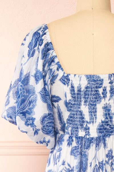 Zorabel Long A-Line Blue Floral Dress | Boutique 1861 back