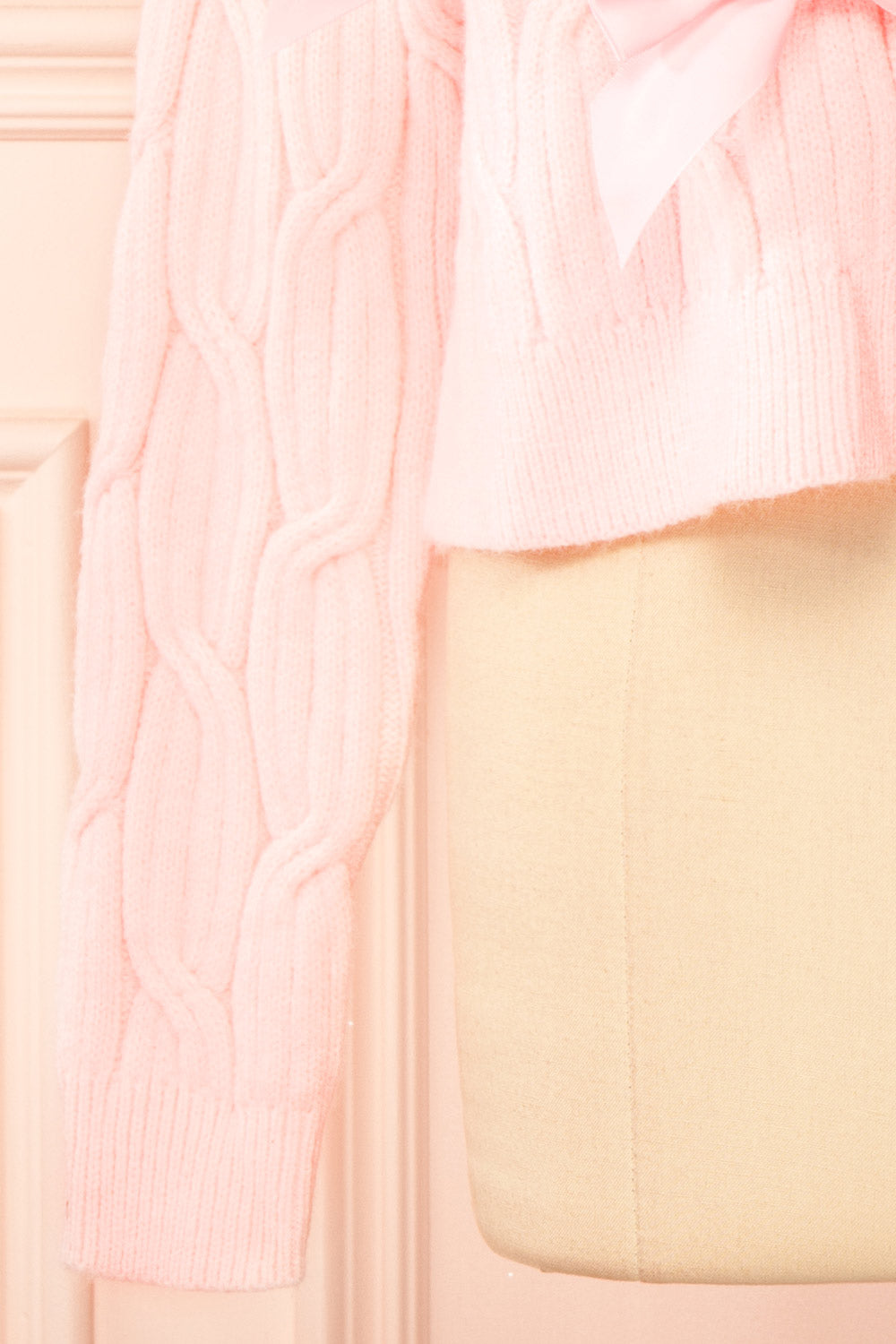 Zorane Pink Knit Sweater w/ Satin Bows | Boutique 1861 bottom